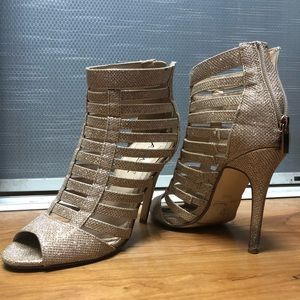 Gold Glitter Champagne Heels
